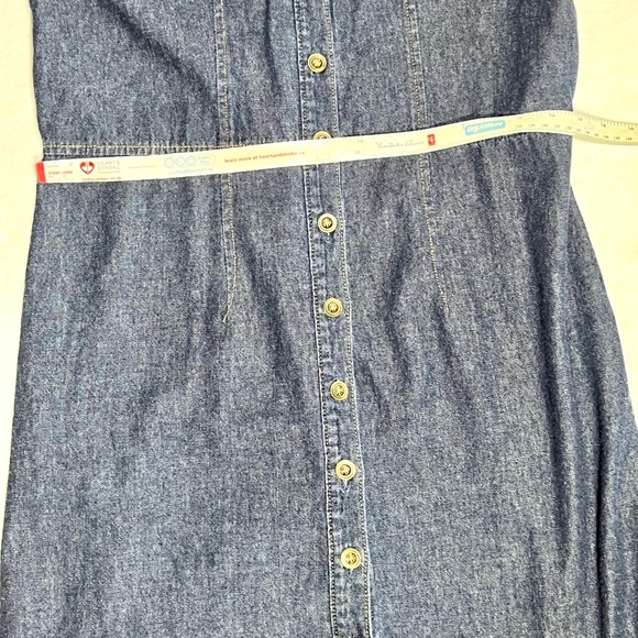 Large Blue Jean Dress by Cherokee long Jean skirt one piece Cherokee Jean Dress - Picture 6 of 11